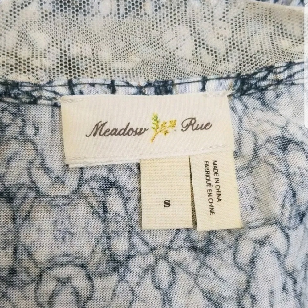 Sold: Meadow Rue Peplum Tee Shirt S Blue - Picture 6 of 8